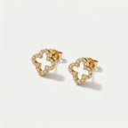 Women's Crystal Clover Stud Earrings
