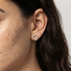 Women's Crystal Clover Stud Earrings