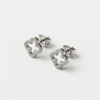 Women's Crystal Clover Stud Earrings