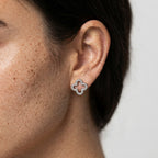 Women's Crystal Clover Stud Earrings