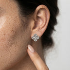 Women's Crystal Clover Stud Earrings