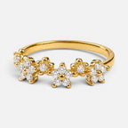 Women's Crystal Cluster Band Ring