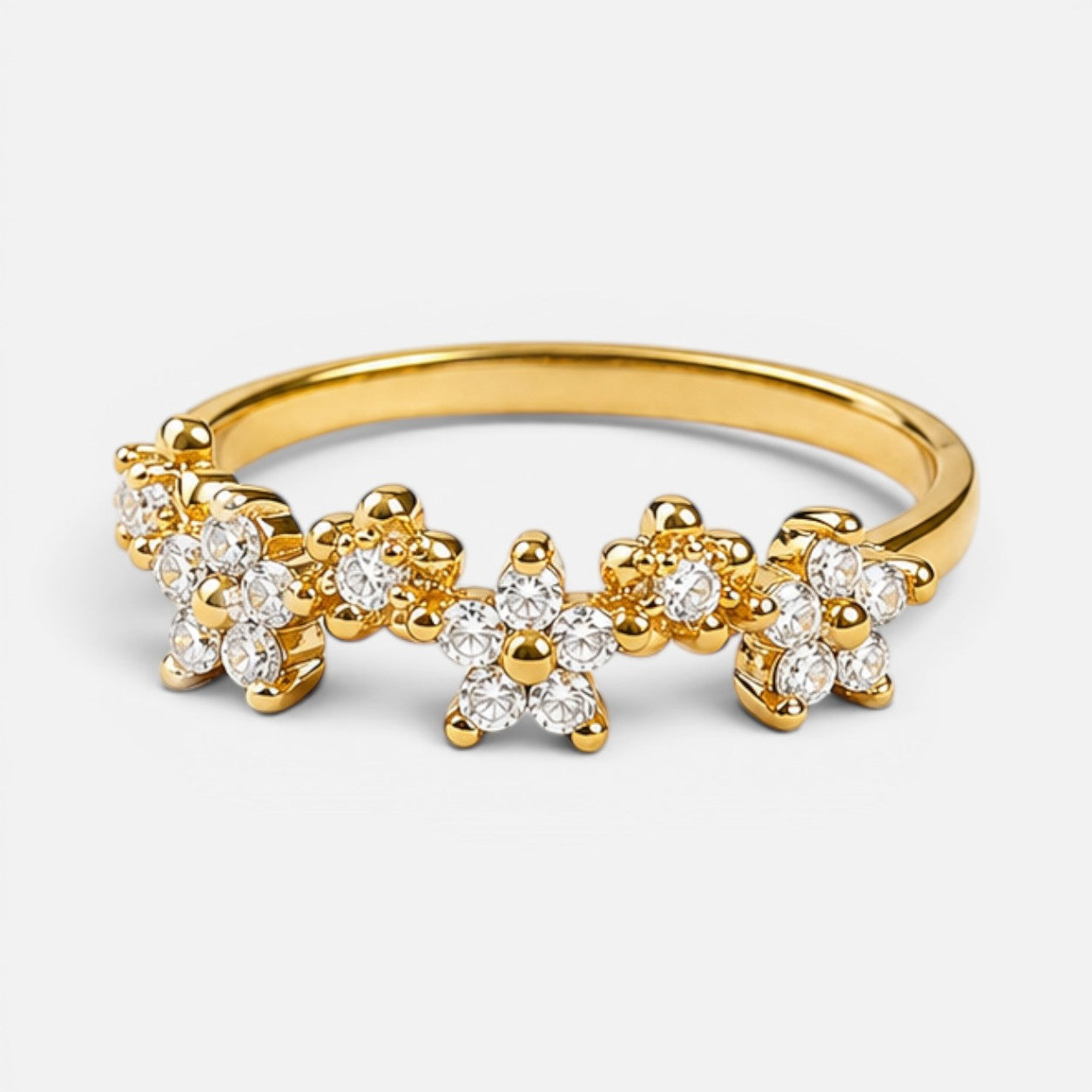Women's Crystal Cluster Band Ring