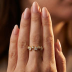 Women's Crystal Cluster Band Ring