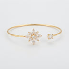 Women's Crystal Cluster Open Cuff Bangle
