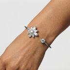 Women's Crystal Cluster Open Cuff Bangle