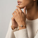 Women's Crystal Cluster Open Cuff Bangle