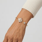Women's Crystal Cluster Open Cuff Bangle
