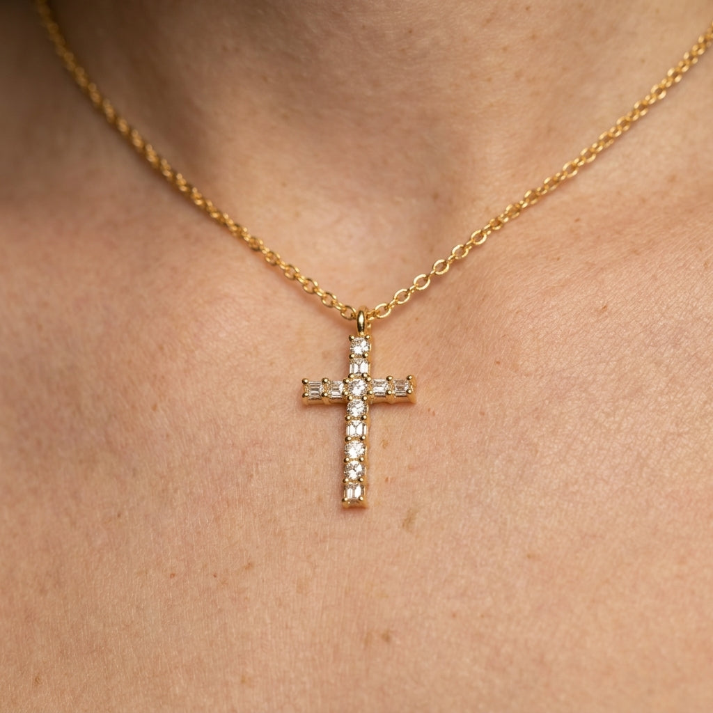 Women's Crystal Cross Pendant Necklace
