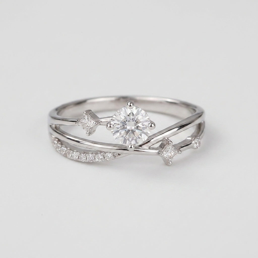 Women's Crystal Crossover Ring