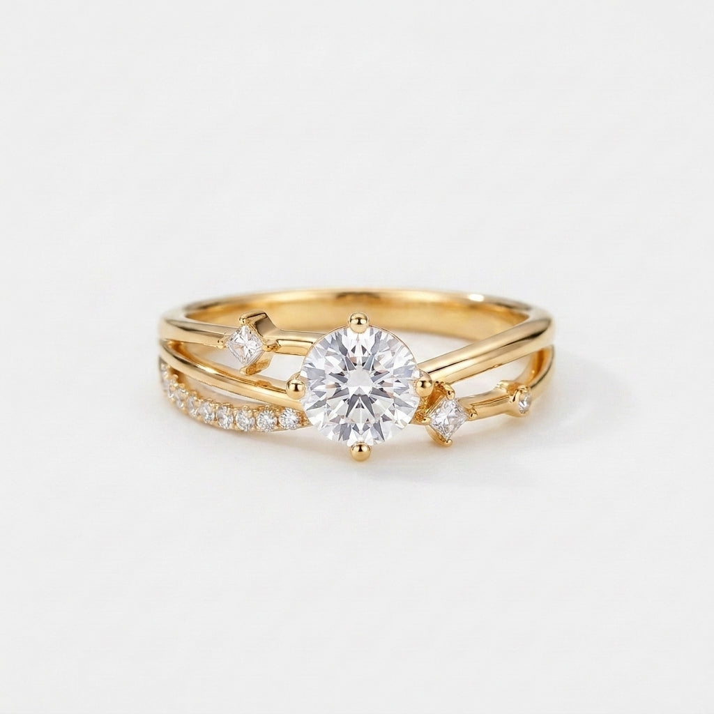 Women's Crystal Crossover Ring