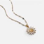 Women's Crystal Daisy Pendant Necklace