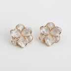 Women's Crystal Flower Stud Earrings