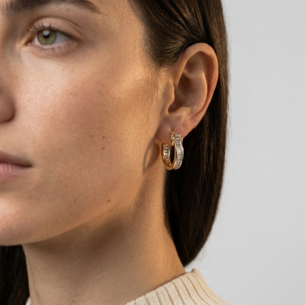 Women's Crystal Hoop Earrings