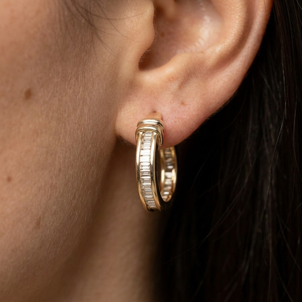 Women's Crystal Hoop Earrings