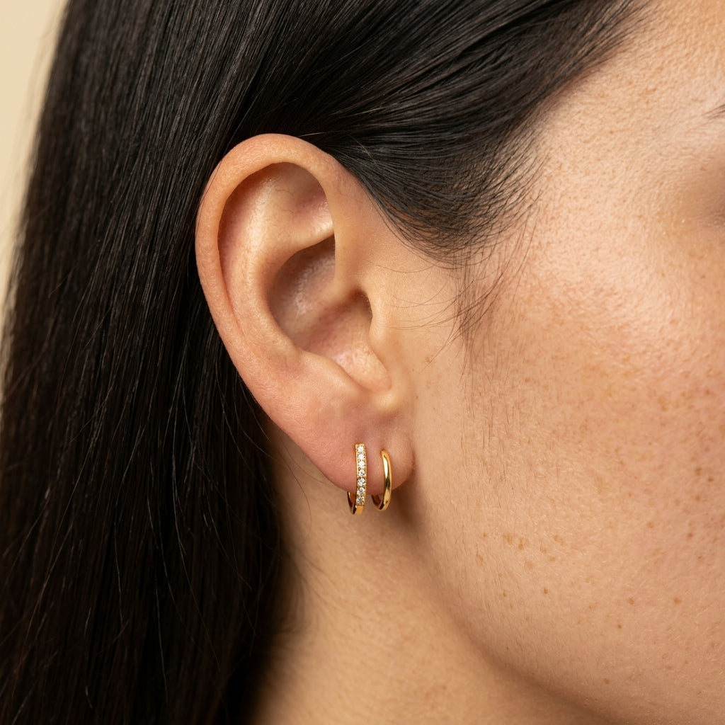 Women's Crystal Huggie Earrings