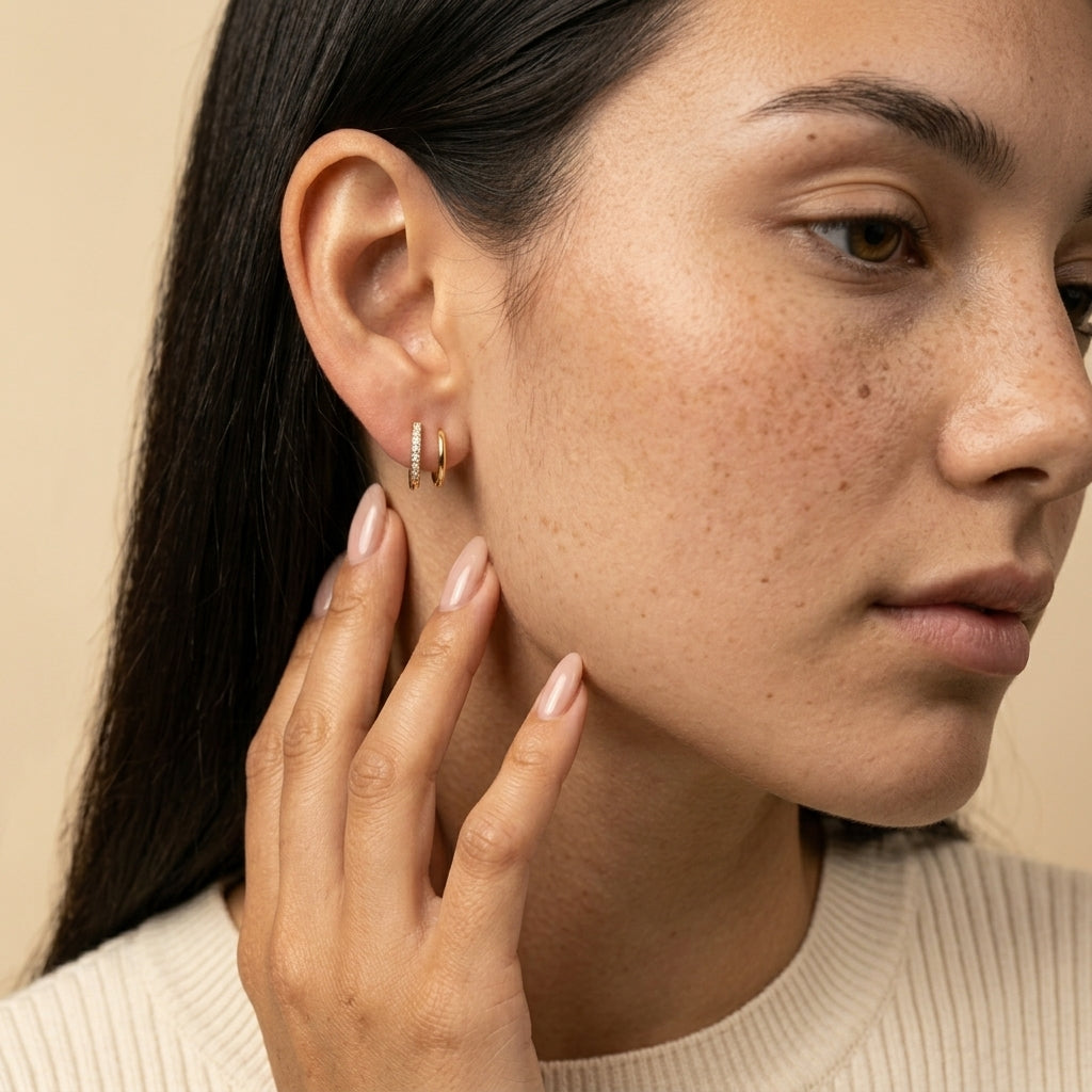 Women's Crystal Huggie Earrings