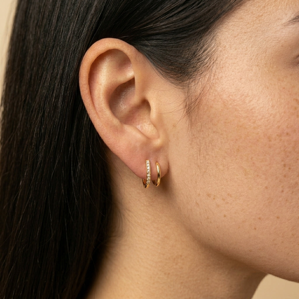 Women's Crystal Huggie Earrings