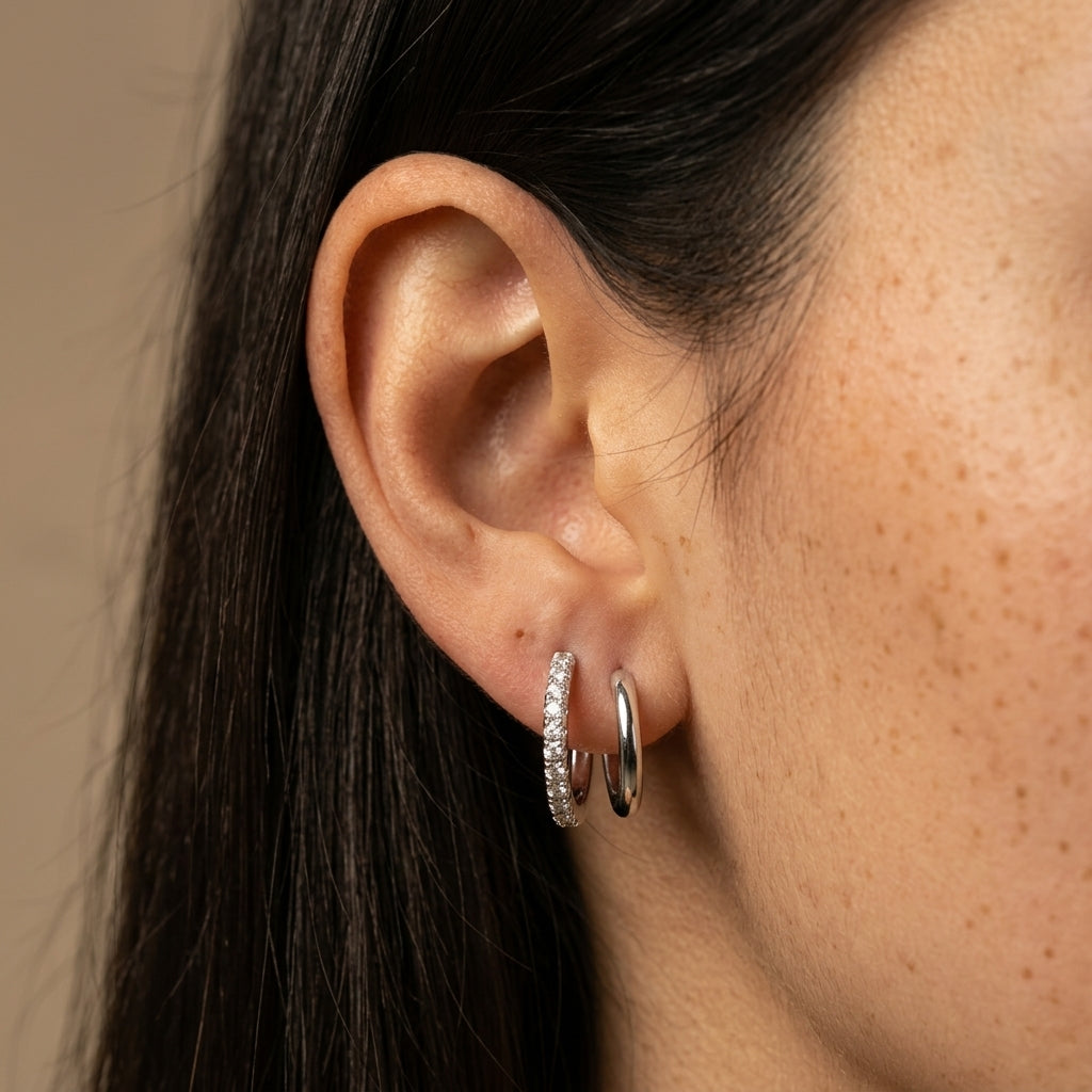 Women's Crystal Huggie Earrings
