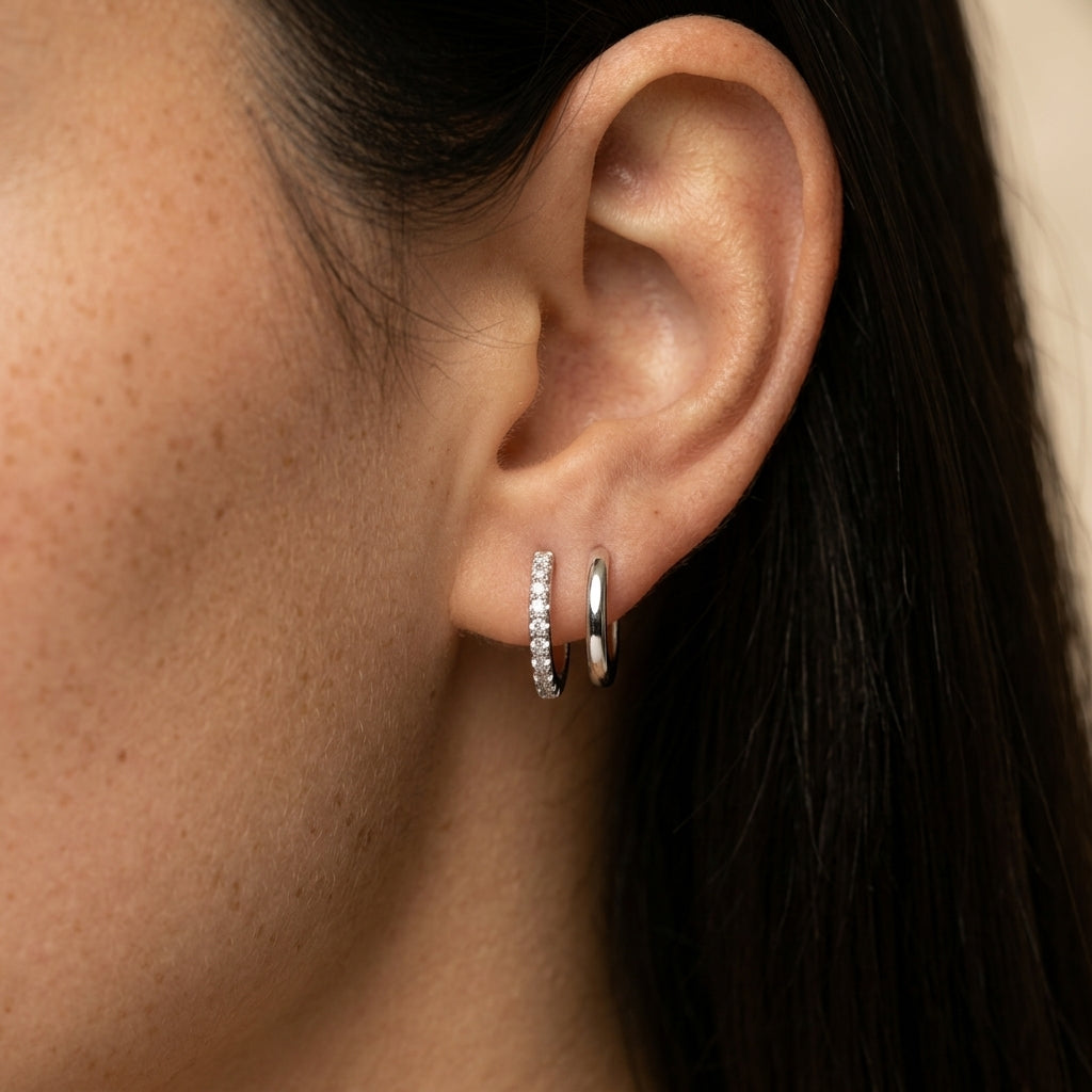 Women's Crystal Huggie Earrings
