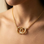 Women's Crystal Interlocking Circle Pendant Necklace