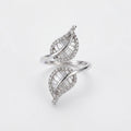 Women's Crystal Leaf Ring