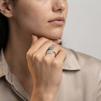 Women's Crystal Leaf Ring