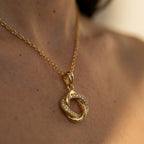 Women's Crystal Pave Twisted Pendant Necklace