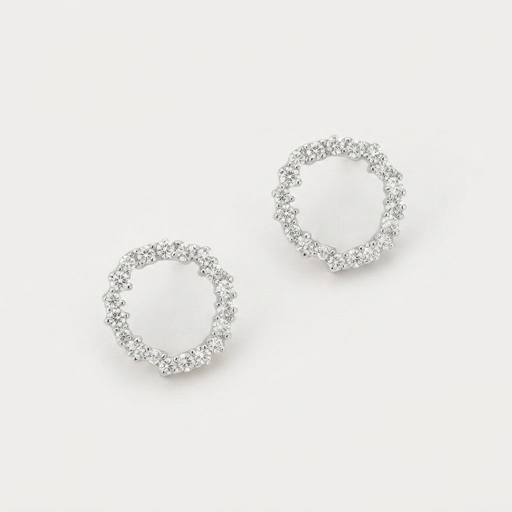 Women's Crystal Round Stud Earrings