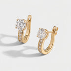 Women's Crystal Solitaire Huggie Earrings