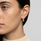 Women's Crystal Solitaire Huggie Earrings