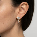 Women's Crystal Solitaire Huggie Earrings