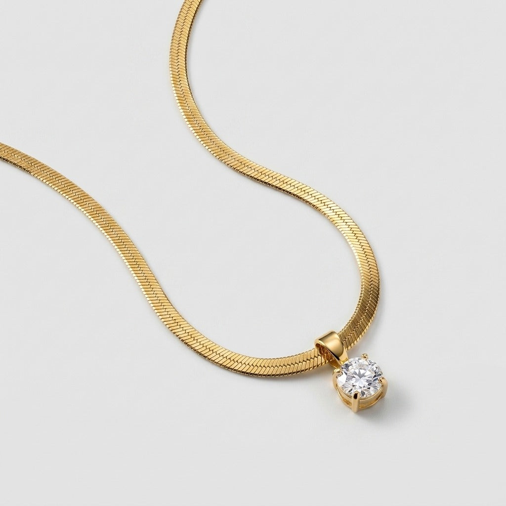 Women's Crystal Solitaire Necklace