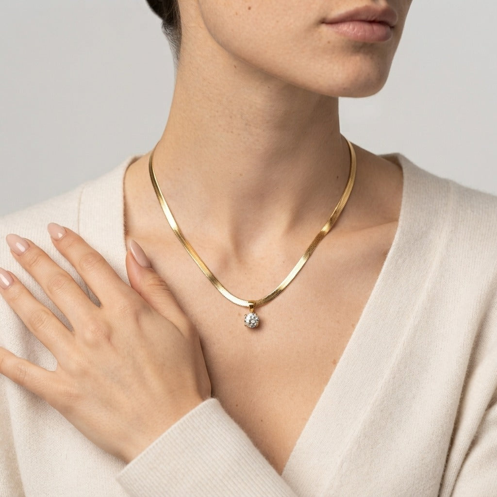 Women's Crystal Solitaire Necklace