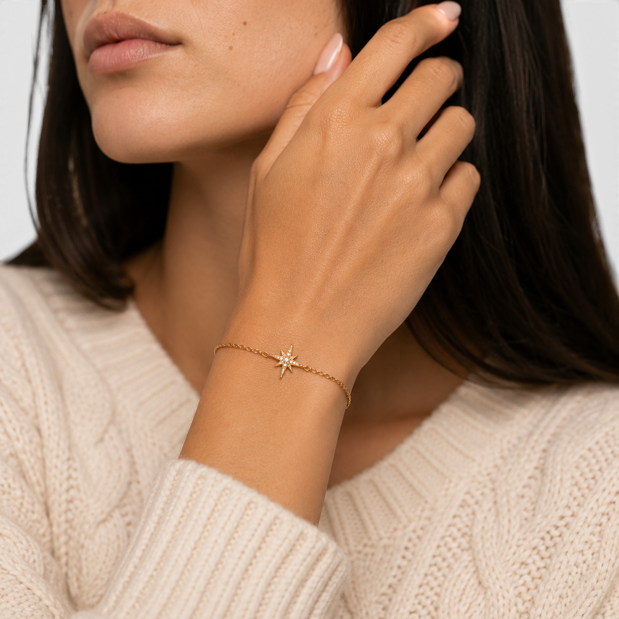 Women's Crystal Star Pendant Bracelet