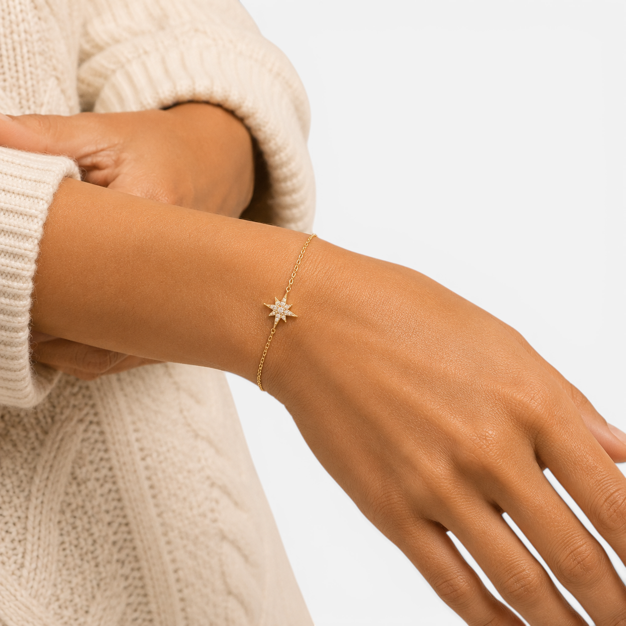 Women's Crystal Star Pendant Bracelet