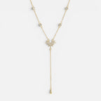 Women's Crystal Sunburst Lariat Necklace