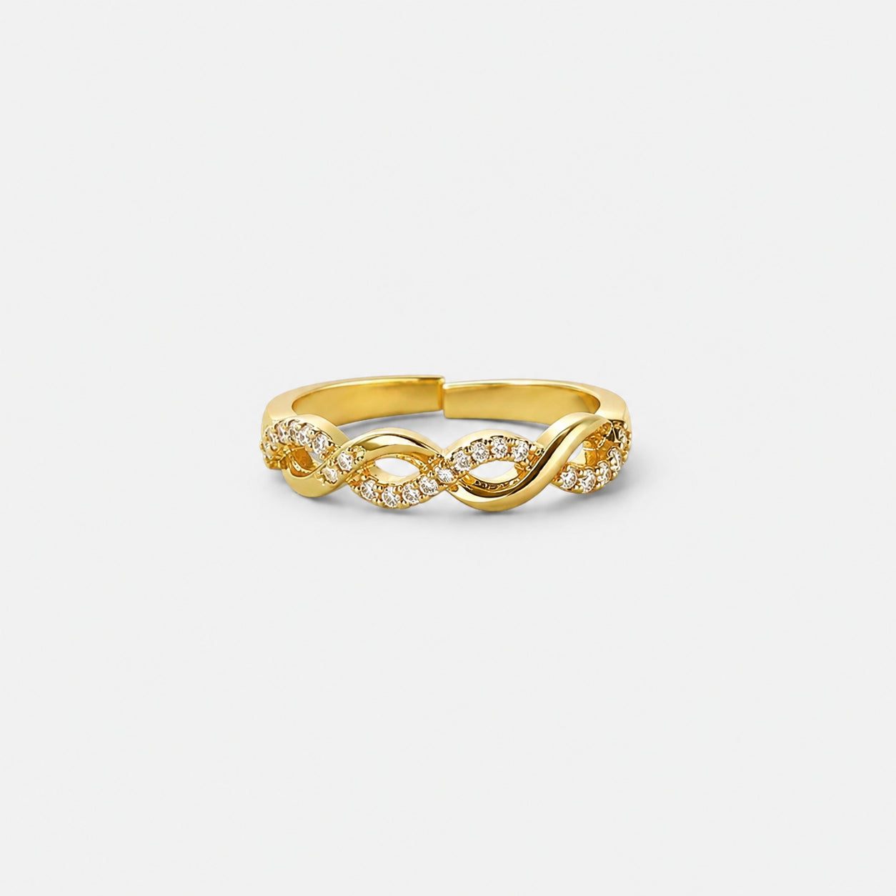 Women's Crystal Twist Open Ring