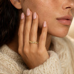 Women's Crystal Twist Open Ring