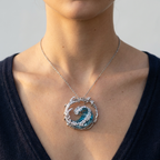 Women's Crystal Wave Pendant Necklace