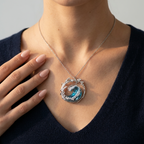Women's Crystal Wave Pendant Necklace