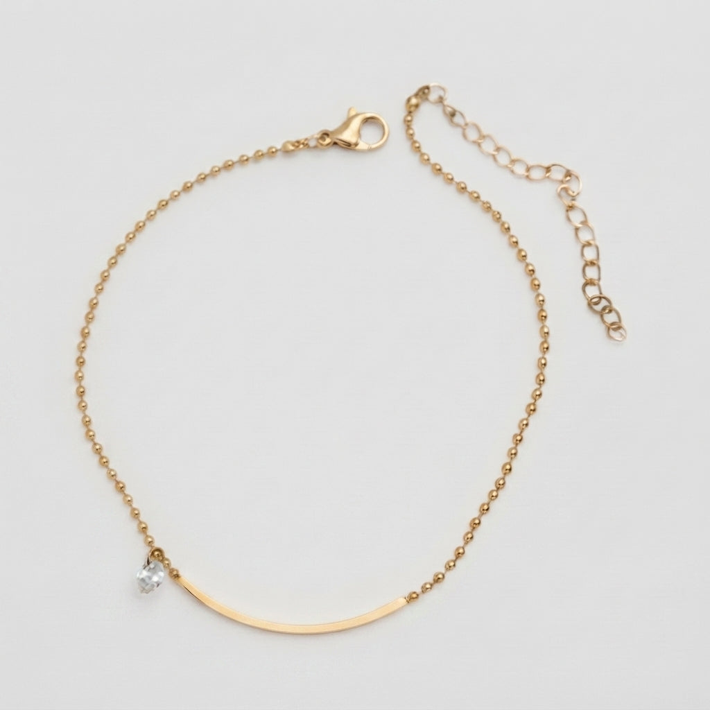 Women's Curved Bar Crystal Bracelet