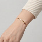 Women's Curved Bar Heart Charm Bracelet