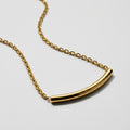 Women's Curved Bar Pendant Necklace