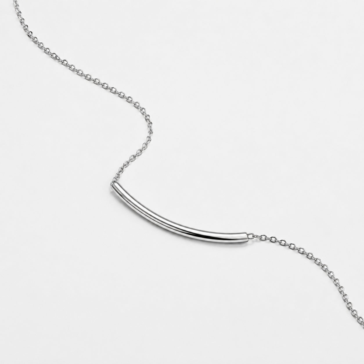 Women's Curved Bar Pendant Necklace