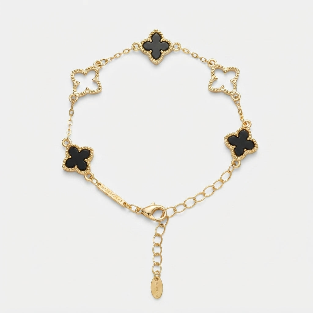 Women's Cut-Out Clover Station Bracelet
