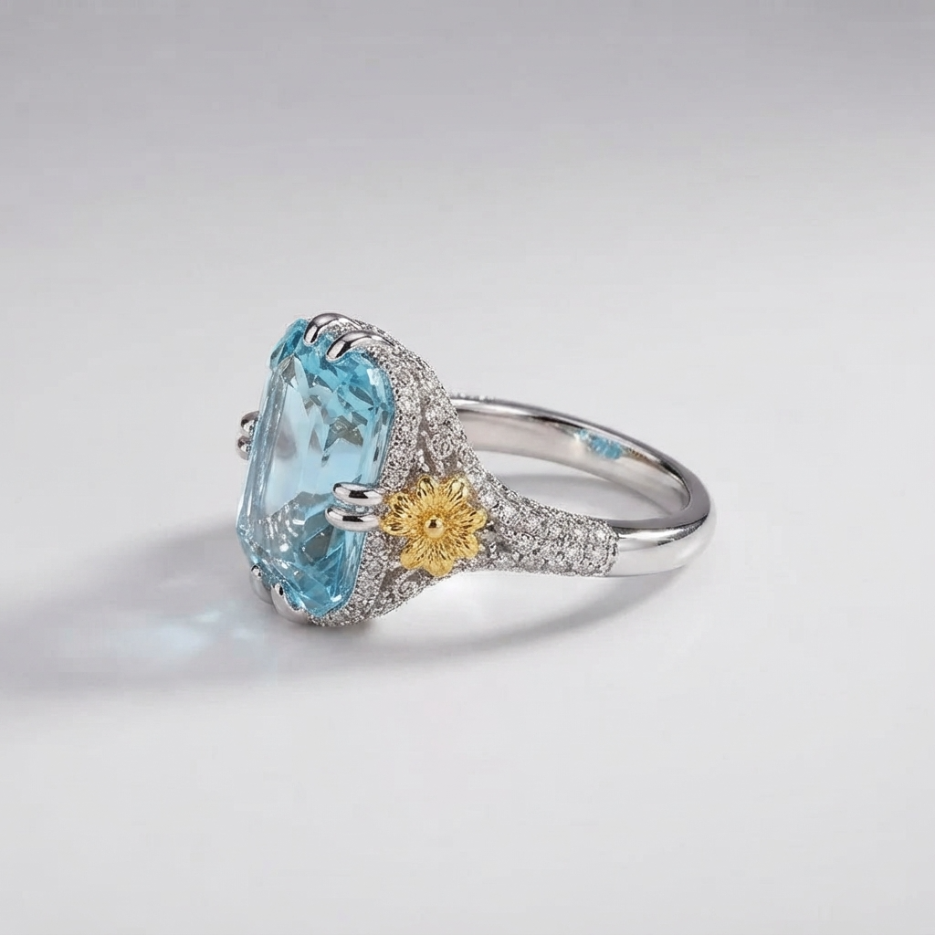 Women's Daisy Blue Stone Ring