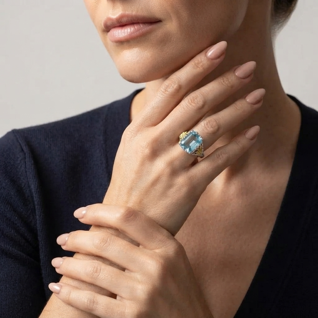 Women's Daisy Blue Stone Ring