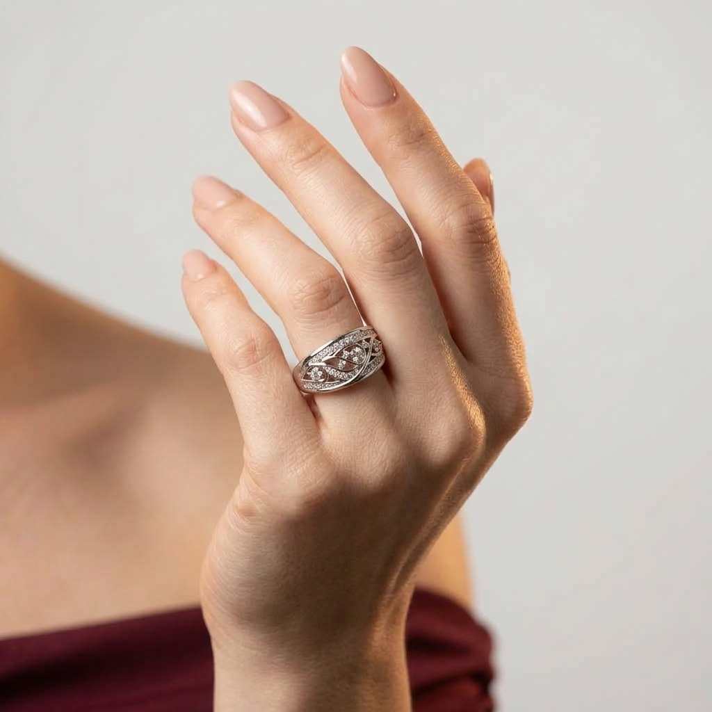 Women's Dome Crystal Ring