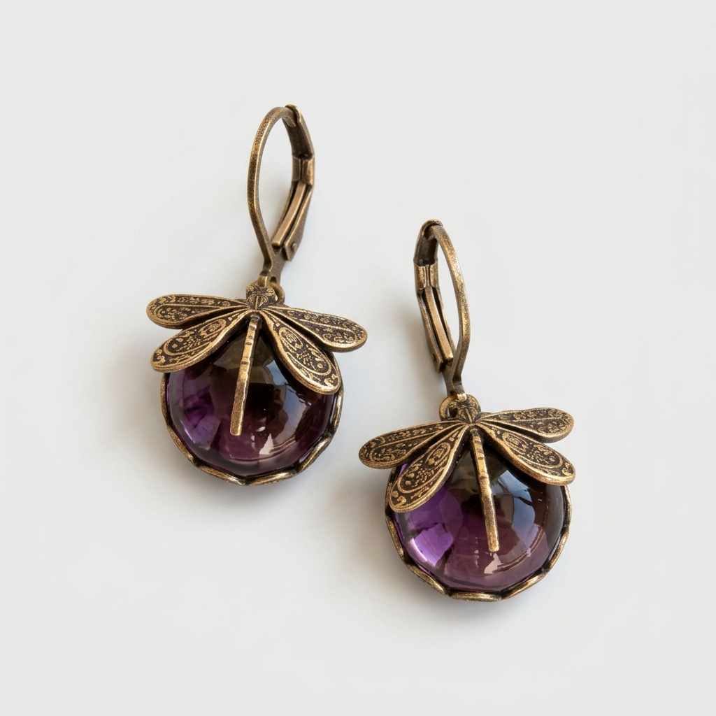 Women's Dragonfly Crystal Drop Earrings